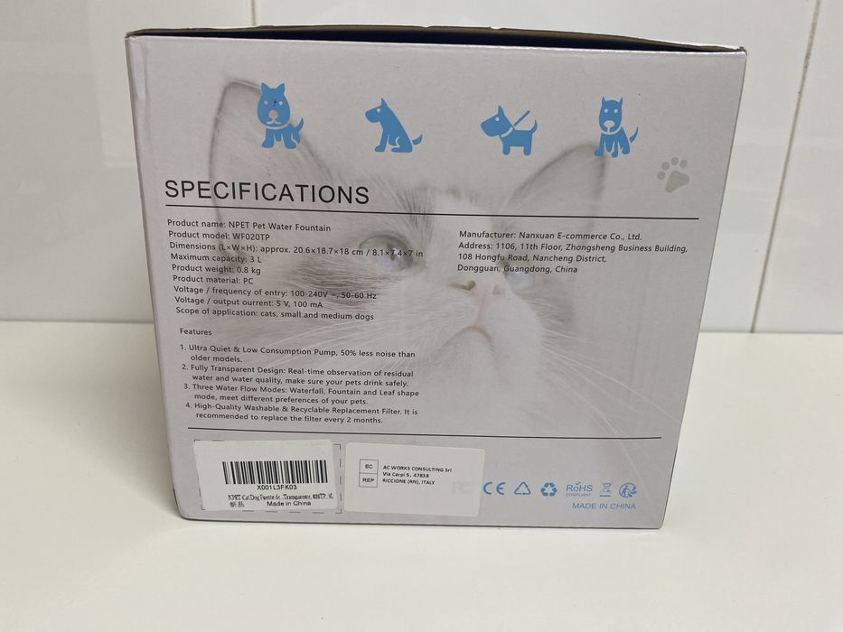 Fonte de água para animais (3 modos) Nova