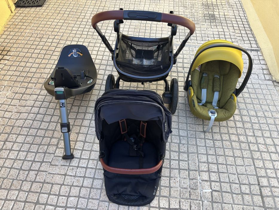 Carrinho Quinny VNC + Ovo Cybex Cloud Z i-Size + Base Isofix Rotativa