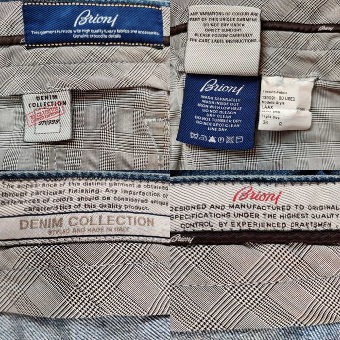 Brioni джинсы прямого кроя с отделкой из кожи крокодила