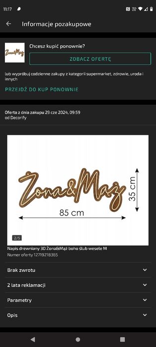 Napis mąż i żona 3d, dekoracja na slub