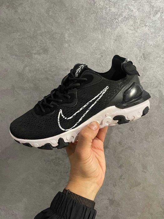 Мужские кроссовки Nike React Vision Black and White. Размеры 40-45
