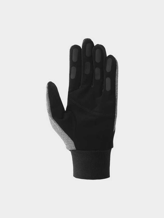 4F Rękawiczki SoftShell softshellowe dotykowe unisex czarne szare r.S