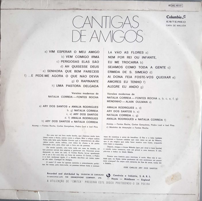 N. Correia, A. Rodrigues, A. dos Santos	- - - - Cantigas d'Amigos - LP