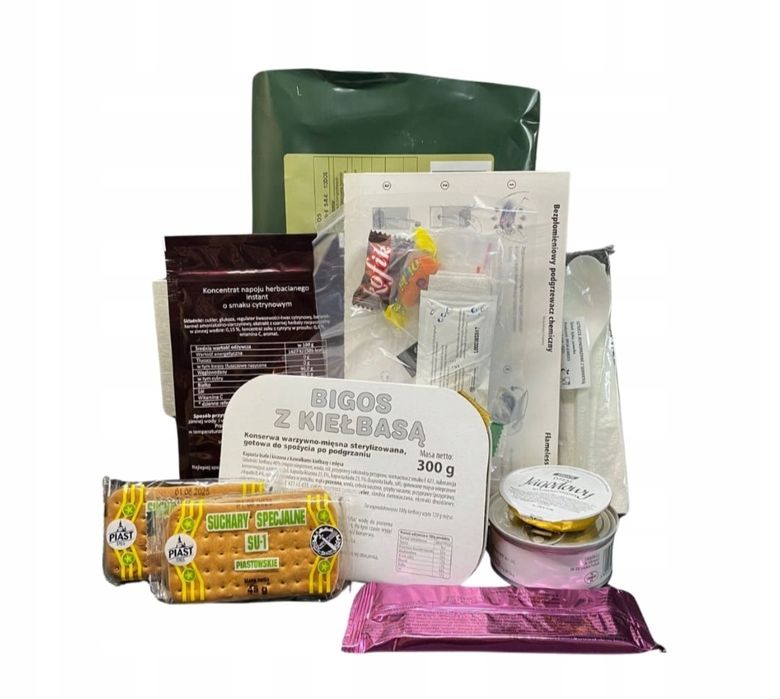 Racje zywnosciowe wojskowe nr 6 lub 11 ilość 15 szt