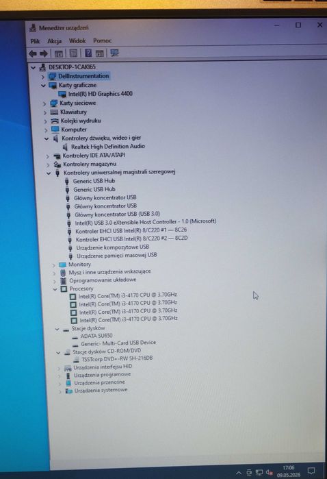 Komputer DELL Vostro 3800, i3-4170, 8gb DDR3, bez dysku, Win 10 Pro