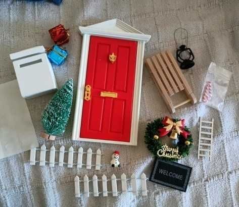 Świąteczny Zestaw Drzwi Elfa - Element Dekoracji Bożonarodzeniowej