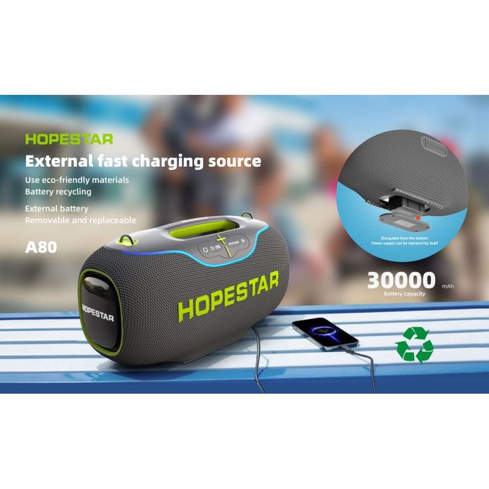 Колонка Hopestar A80 350W 30000mAh потужна Bluetooth RGB
