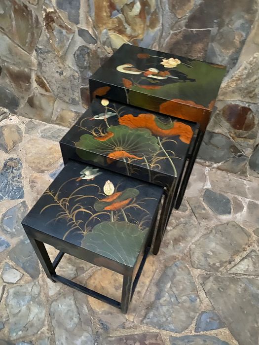 Candeeiro Chinês Madeira Lacada Centenário 42 cm