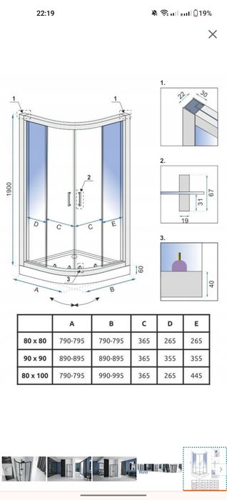 Nowa jeszcze nie odpakowana kabina Prysznicowa REA 80x80 cm Półokrągła