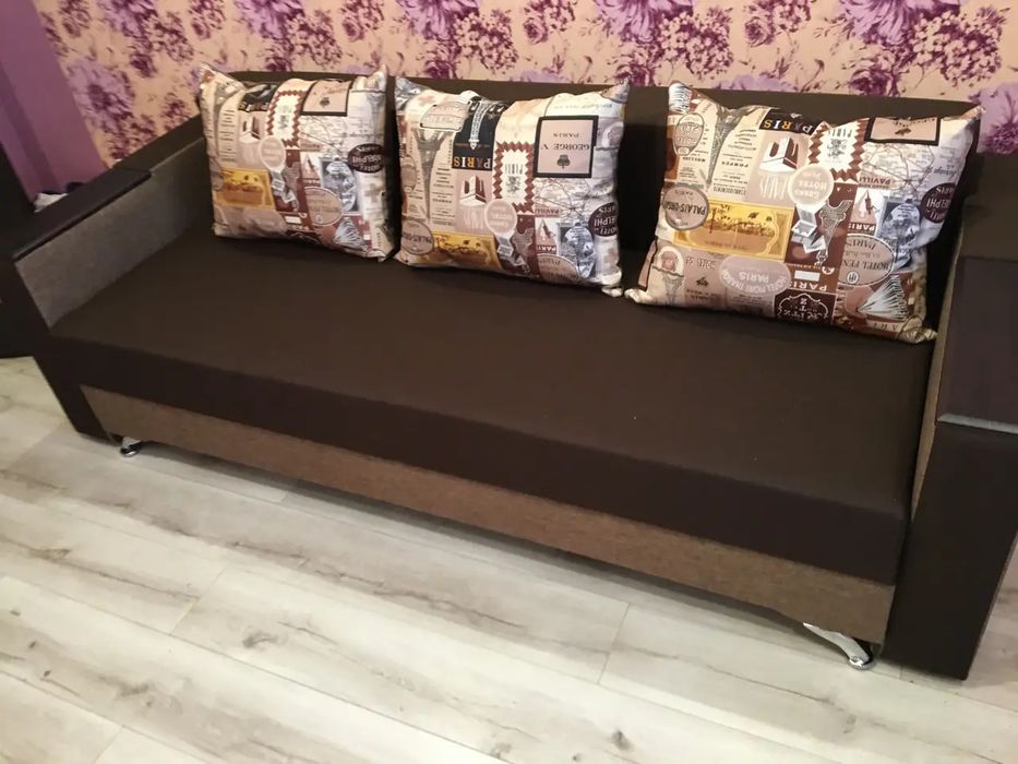 Прямий диван Кама Провентус Міраж 220x85 см Коричневий, чи сірий