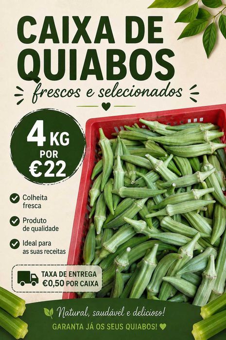 Caixa de Quiabos Frescos e Selecionados.