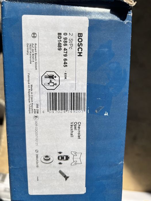 Tarcze hamulcowe BOSCH x2