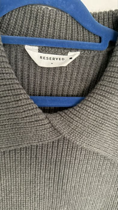 Sweter Polo z dodatkiem wełny wool blend Reserved M