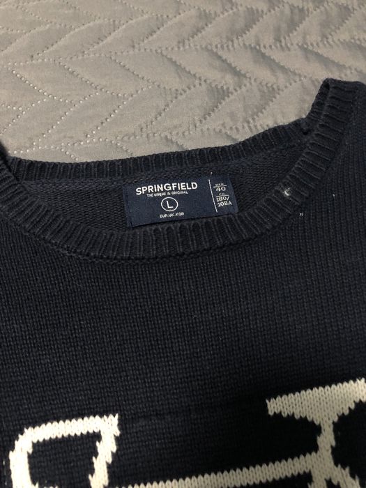 Camisola malha grossa azul