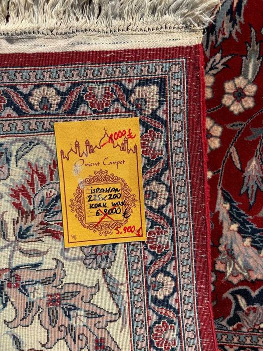 Idealny kaszmirowy dywan perski Iran Ispahan 225x220 cm galeria 30 tyś