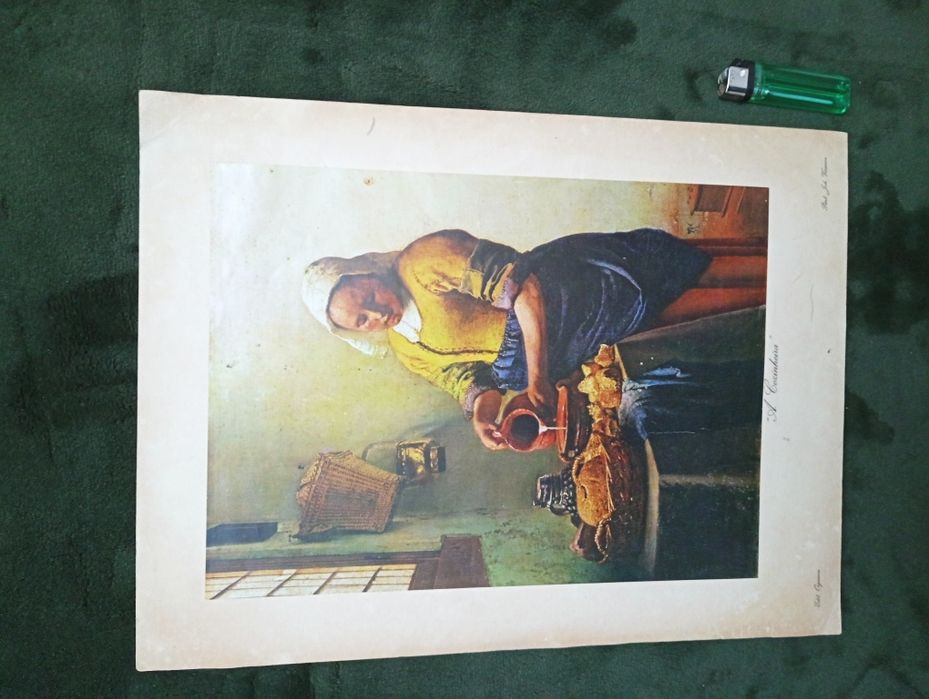 Antiga Serigrafia/litografia -Vintage-A leiteira-A Cozinheira- Vermeer