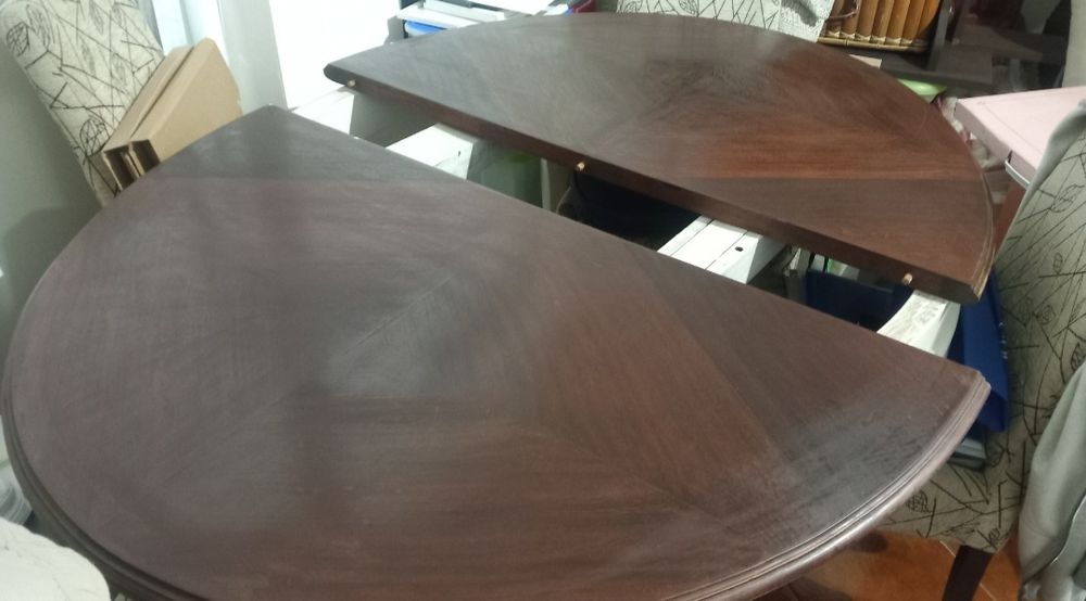 Mesa de jantar extensível Queen Anne 1,25/1,95 (rara e escassa)