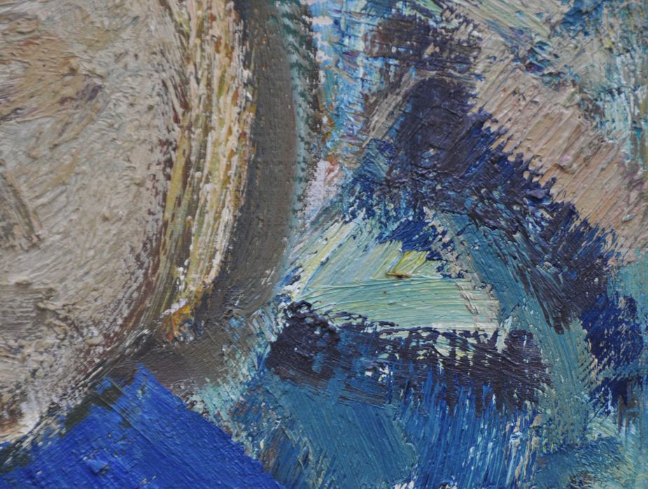 GOSTA FALCK (ur. 1920) obraz olejny na płótnie Szwecja 58 cm. x 78cm.