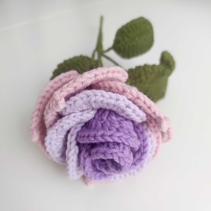 szydełkowy kwiat - róża