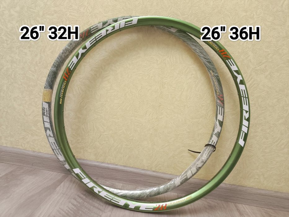 Обода зелені fireeye excelerant 28 26" 32,36H, sun rims single track