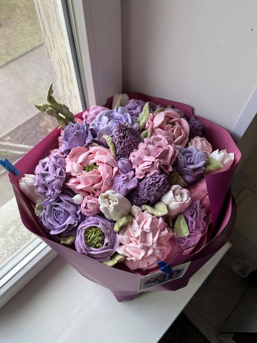 Подарок, зефирный букет, зефір, цветы, зефир