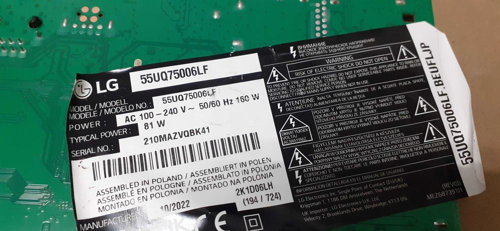 Tv lg modelo 55UQ75006LF