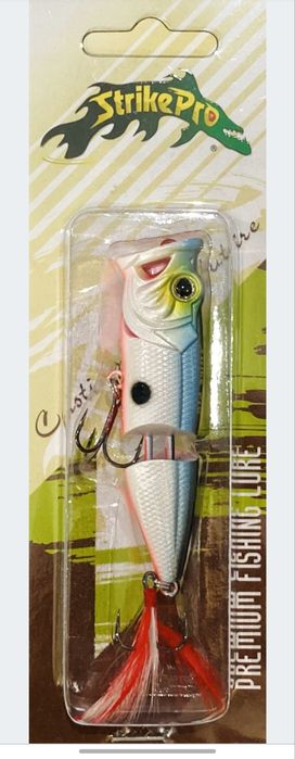 Wobler Strike Pro Popper 7,5cm 11gr łamaniec z chwostem w kotwiczce