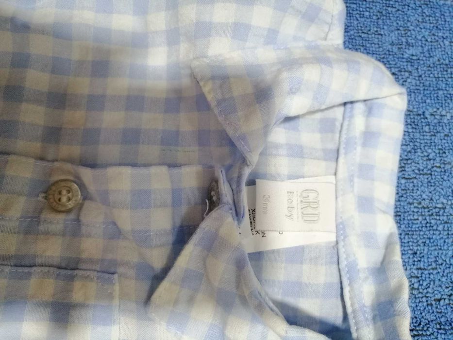 Camisa e jardineiras, GRD, 3 e 6 meses