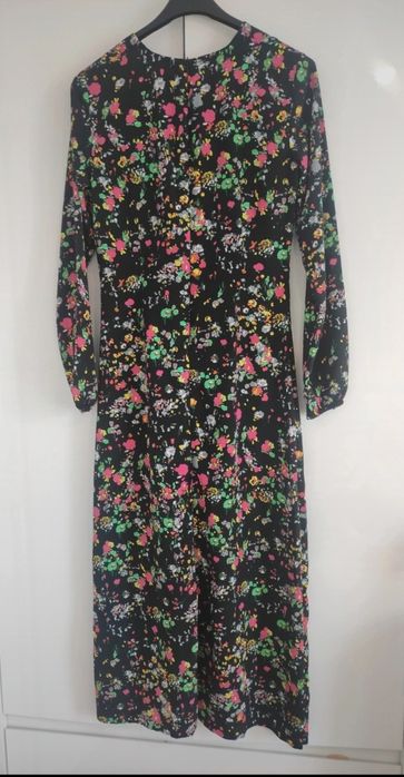 Sukienka w kwiaty, rozmiar S, zapinana na zamek