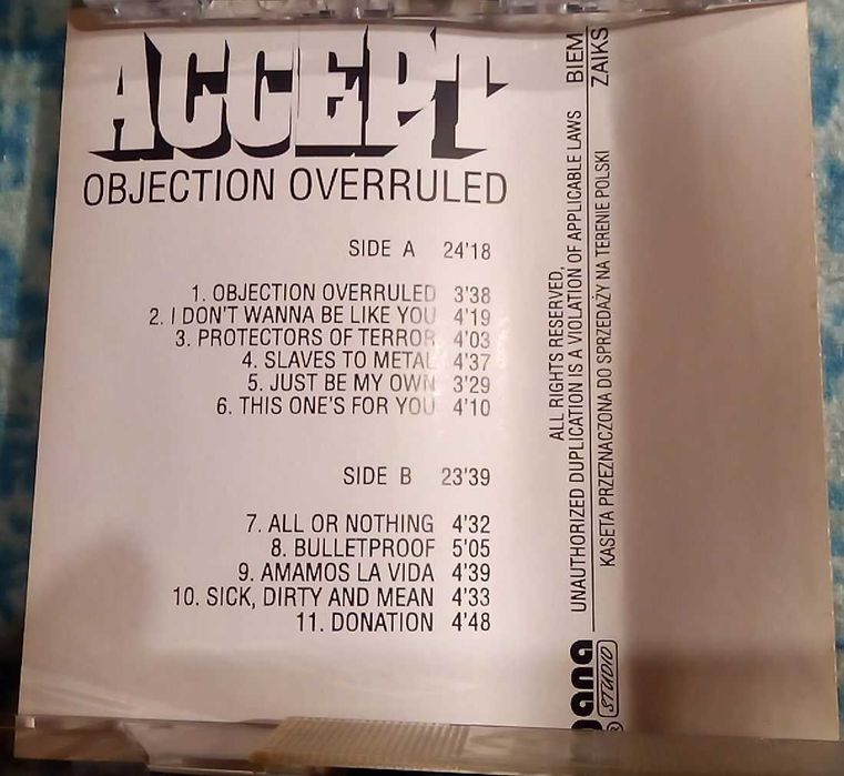 Accept - Objection Overruled -  MC