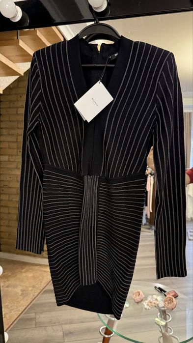 Платье мини с длинным рукавом balmain