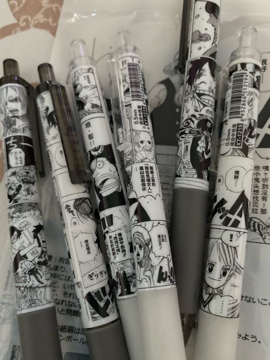 Набор Аниме ручек для конспектов one piece черная ручка аниме манга