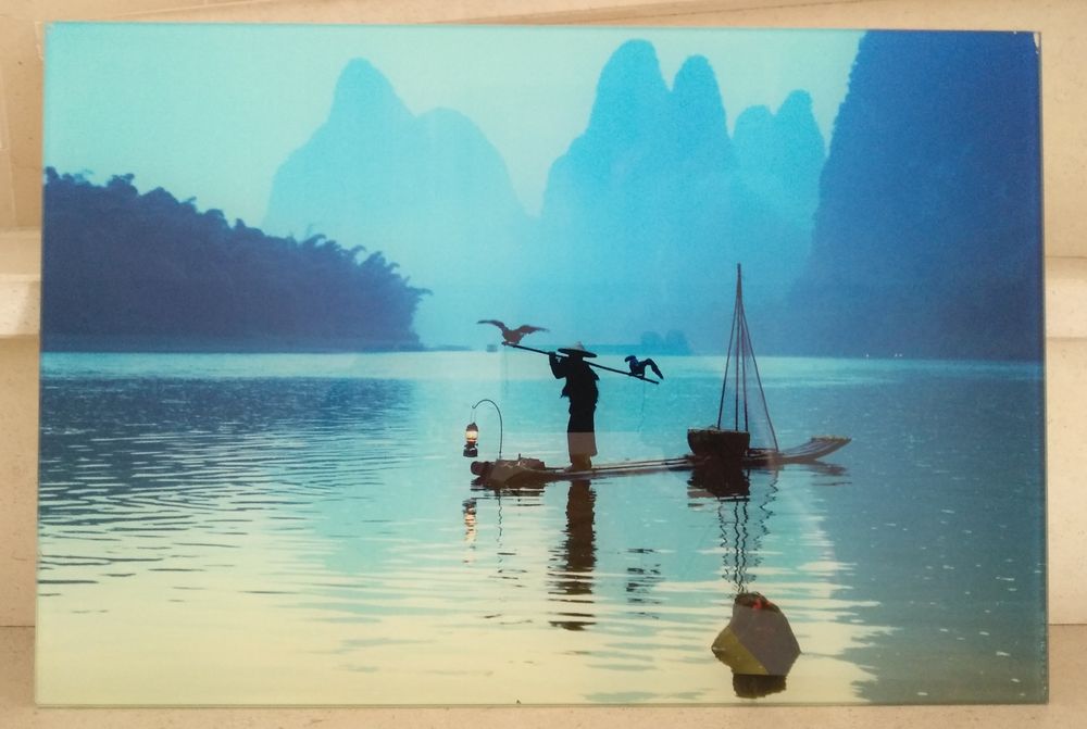 Quadro em vidro com suporte