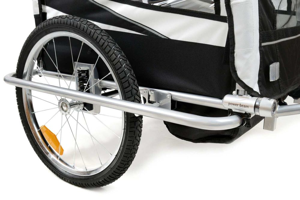 Przyczepka rowerowa z amortyzatorem 3w1 2-osobowa + JOGGER