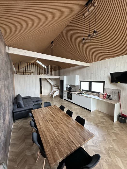 Domek 12 osob jacuzzi balia na wylacznosc Gowidlino kaszuby staw jezioro plaza