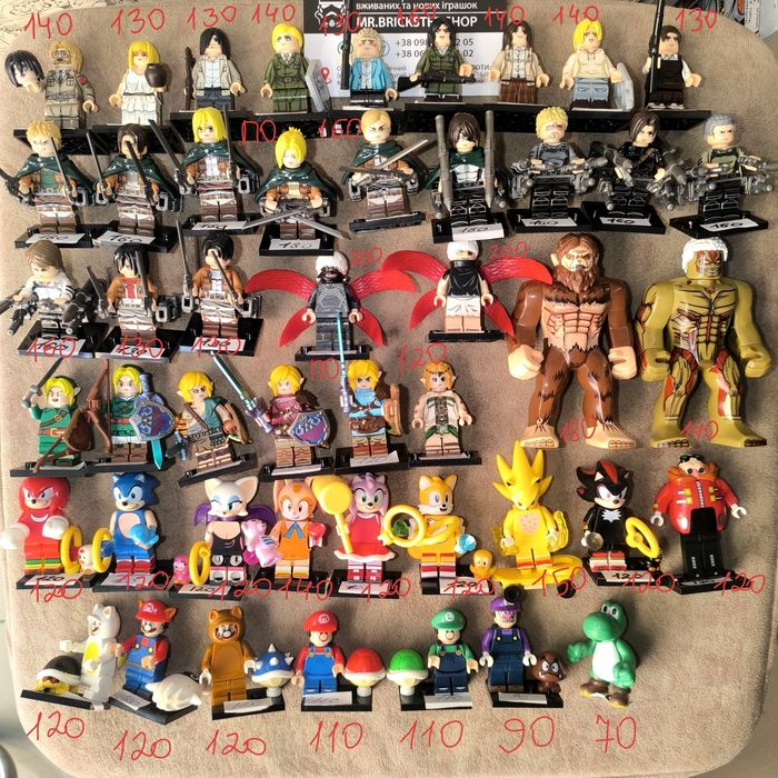 Аниме фигурки Лего Lego ФНАФ Клинок Ван Пис Наруто Марио Соник Линк