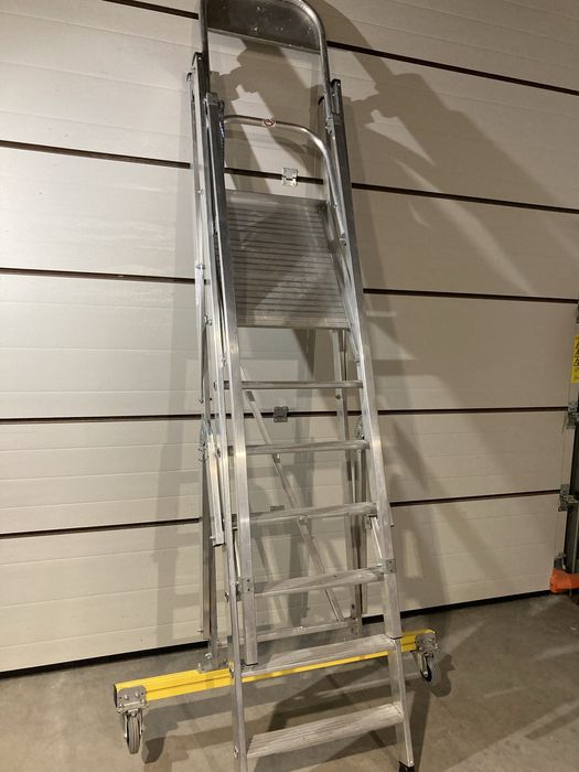 Podest magazynowy alu mobilny składany 161 cm koła poręcz solidny de