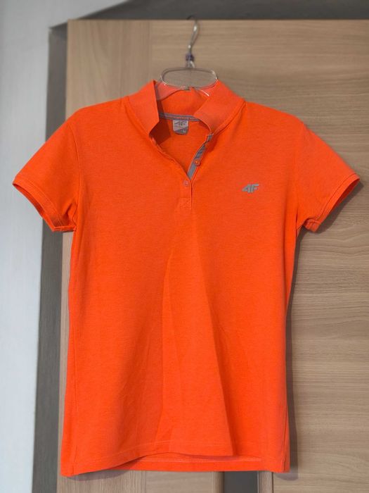 4F Koszulka polo damska – pomarańczowa rozmiar M