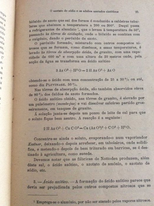 O azotato de sódio e os adubos azotados sintéticos, 1924. Assinado