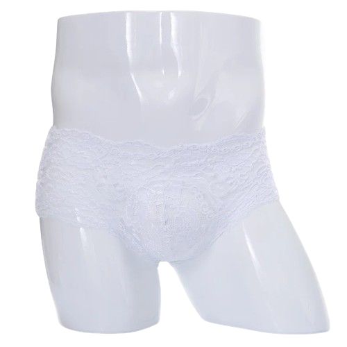 Sexowne Delikatne Męskie Koronkowe Bokserki w Kwiaty - L