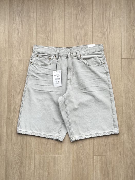 Чоловічі Шорти ZARA Baggy Fit Джинсові Широкі Оригінал Нові Сірі Широкие Джинсы Серые Шорты Shorts Зара