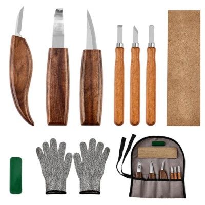 Набір з 6 ножів для різьблення по дереву, різців та гачків