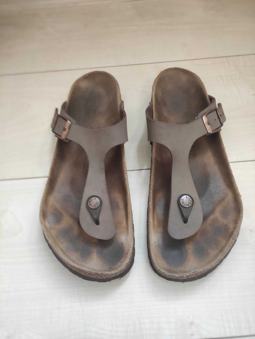 Damskie klapki japonki skórzane Birkenstock Gizeh r. 41 26,5 cm bdb