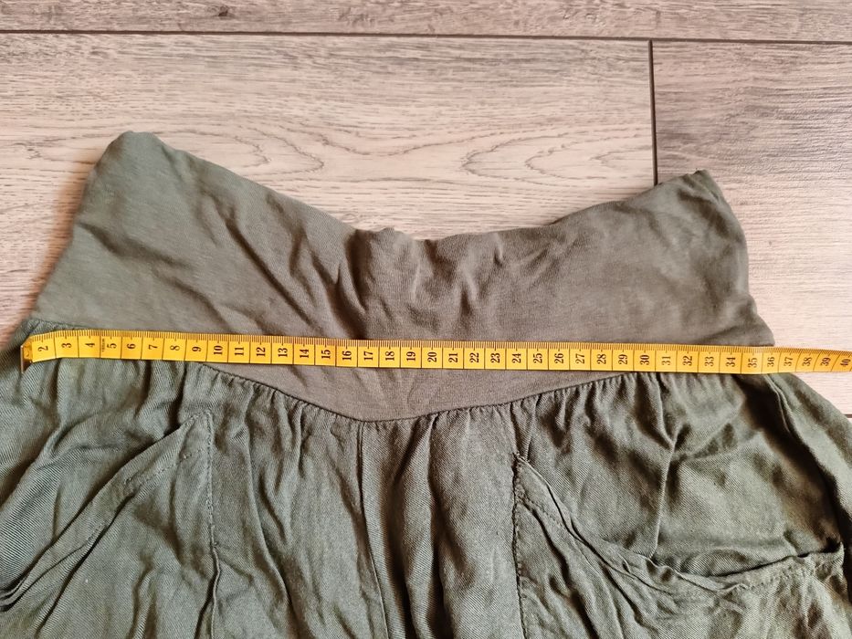 Szorty spodenki S M 100% wiskoza ciążowe khaki KappAhl 36 38