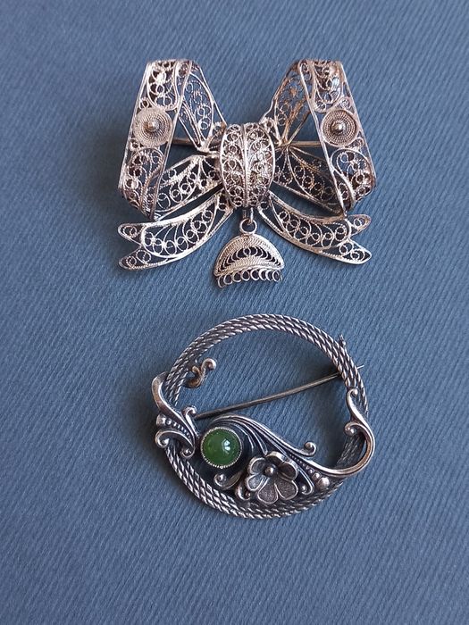 Броши серебро 875проба и 84 проба