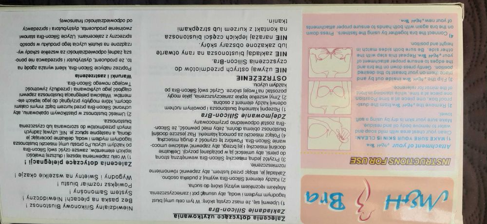 Silikonowy biustonosz stanik samoprzylepny samonośny