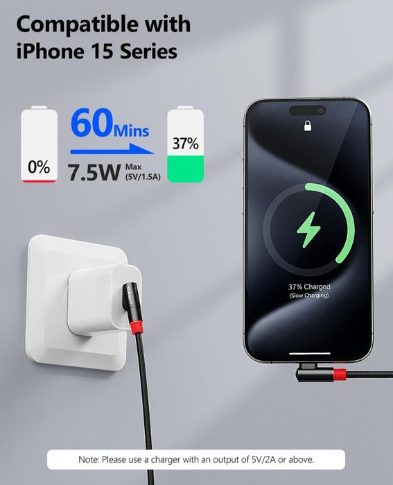 SUNGUY Kabel USB C, 90 stopni kąt prosty kabel USB 2.0 szybkie ładowan