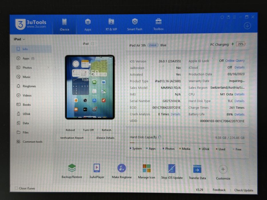 iPad Air 5 (A2588) - 256GB - Apple M1 - wada - faktura VAT 23%