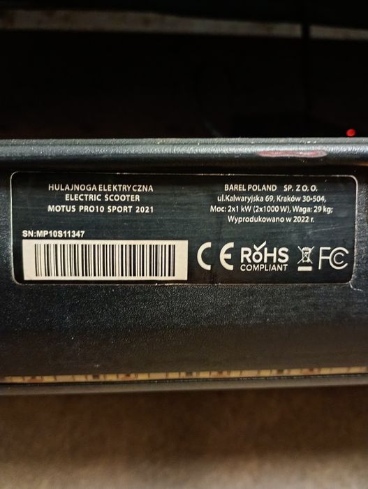 Електросамокат  Motus pro 10 sport