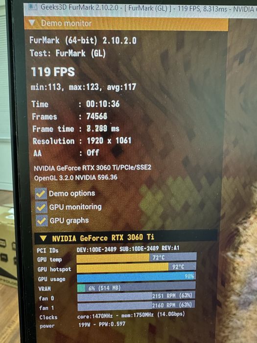 Відеокарта RTX 3060Ti 8 GB PALIT